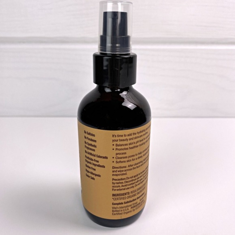 Pura d'or Organic Rose Water Toner Spray Skin Hydrator Moisturizer Antioxidant - Picture 4 of 5